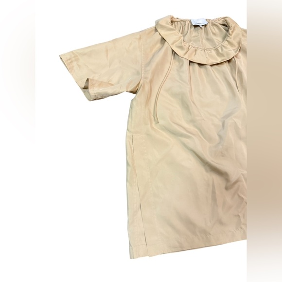 3.1 Phillip Lim Ruched-Neck Taffeta Boxing Top in Tan Size XS - Picture 6 of 13